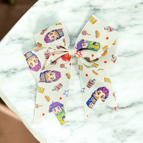 Colorful kpop demon hunters bows Cartoon Print Hair Bows - Picture 3 of 7